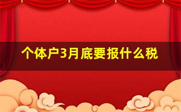 个体户3月底要报什么税