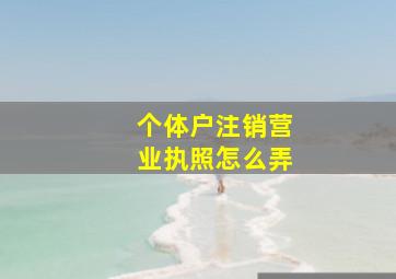 个体户注销营业执照怎么弄