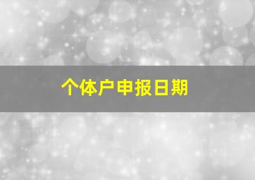 个体户申报日期