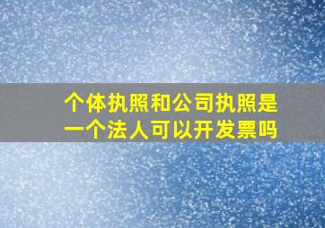 个体执照和公司执照是一个法人可以开发票吗