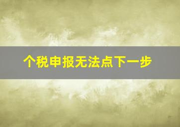 个税申报无法点下一步