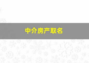 中介房产取名