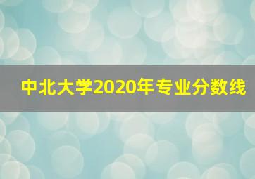 中北大学2020年专业分数线