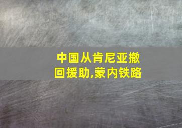 中国从肯尼亚撤回援助,蒙内铁路