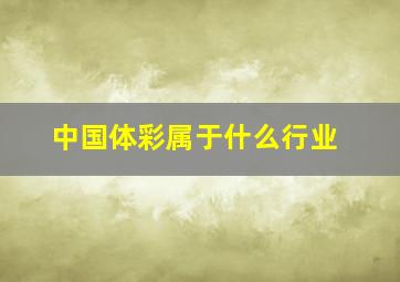 中国体彩属于什么行业