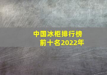 中国冰柜排行榜前十名2022年