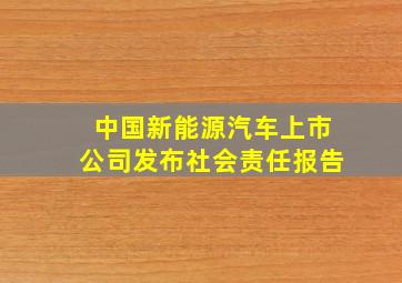 中国新能源汽车上市公司发布社会责任报告