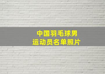 中国羽毛球男运动员名单照片