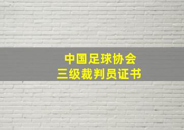 中国足球协会三级裁判员证书