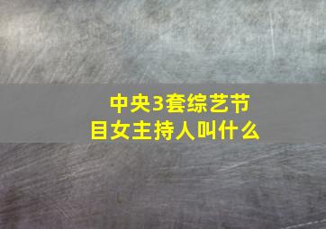 中央3套综艺节目女主持人叫什么