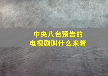 中央八台预告的电视剧叫什么来着