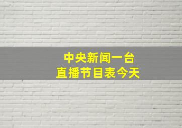 中央新闻一台直播节目表今天