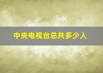 中央电视台总共多少人