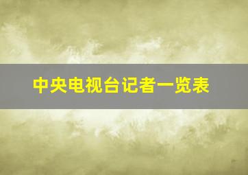 中央电视台记者一览表