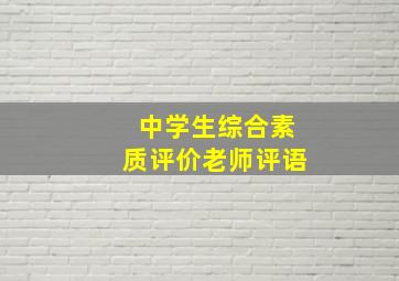 中学生综合素质评价老师评语