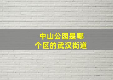 中山公园是哪个区的武汉街道