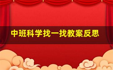 中班科学找一找教案反思