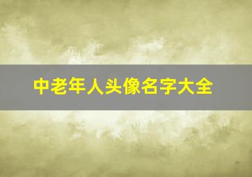 中老年人头像名字大全