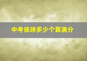 中考排球多少个算满分