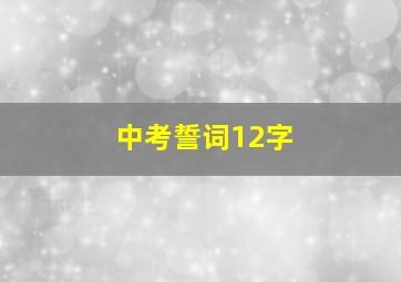 中考誓词12字