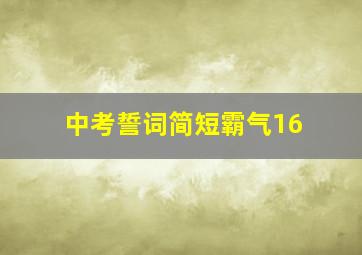 中考誓词简短霸气16