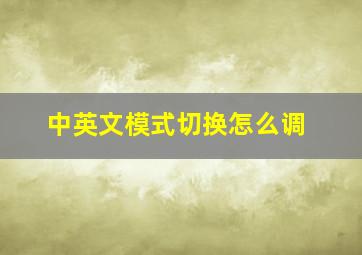 中英文模式切换怎么调