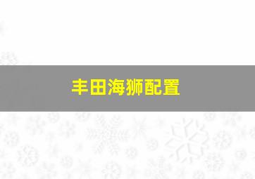 丰田海狮配置