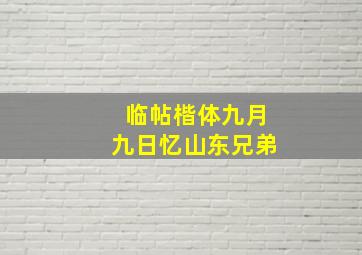 临帖楷体九月九日忆山东兄弟