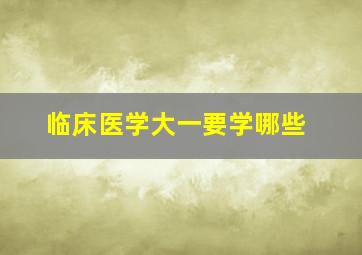 临床医学大一要学哪些