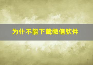 为什不能下载微信软件