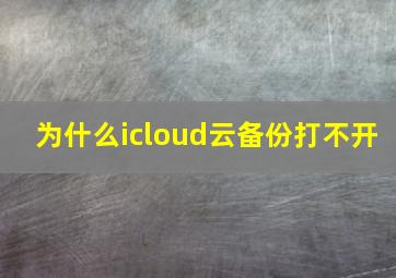 为什么icloud云备份打不开