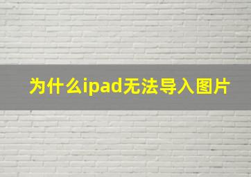 为什么ipad无法导入图片