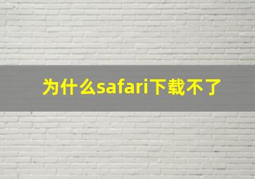 为什么safari下载不了