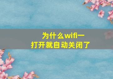 为什么wifi一打开就自动关闭了