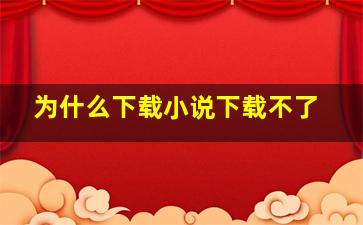 为什么下载小说下载不了