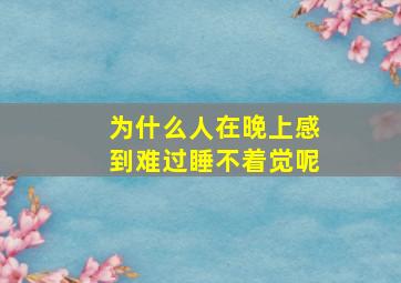 为什么人在晚上感到难过睡不着觉呢