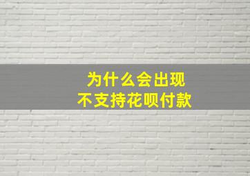 为什么会出现不支持花呗付款