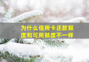 为什么信用卡还款额度和可用额度不一样