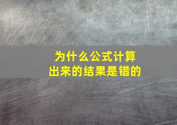 为什么公式计算出来的结果是错的