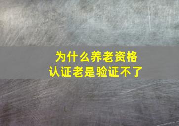 为什么养老资格认证老是验证不了