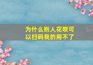 为什么别人花呗可以扫码我的用不了