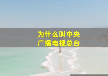 为什么叫中央广播电视总台