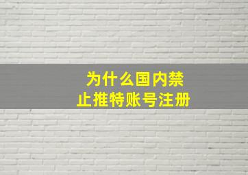 为什么国内禁止推特账号注册