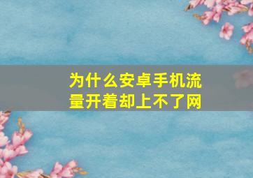 为什么安卓手机流量开着却上不了网