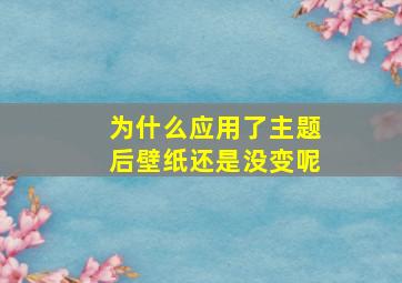 为什么应用了主题后壁纸还是没变呢