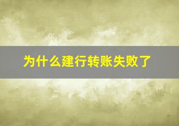 为什么建行转账失败了