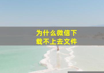 为什么微信下载不上去文件