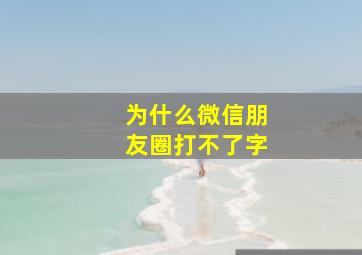 为什么微信朋友圈打不了字