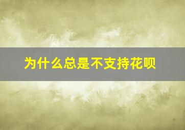 为什么总是不支持花呗