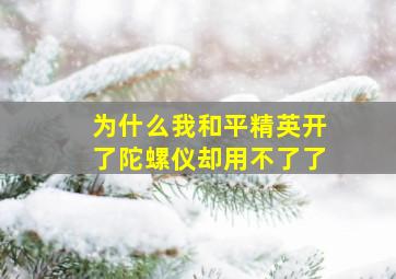 为什么我和平精英开了陀螺仪却用不了了